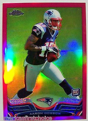 AARON DOBSON RC 2013 TOPPS CHROME PINK REFRACTOR 377/399 ROOKIE CARD-PATRIOTS WR