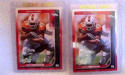 Clinton Portis RC 2002 Score Football Rookie Cards#263-Broncos Rookie RB 2 Card