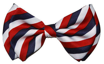 RED/WHITE/BLUE MULTI COLOR SWIRLED STRIPED ADJUSTABLE BOW TIE-NEW!MULTI BOW TIE