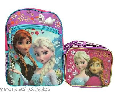 Disney Frozen Anna,Elsa, and Olaf Sisters Stick Together 16" Rolling Backpack