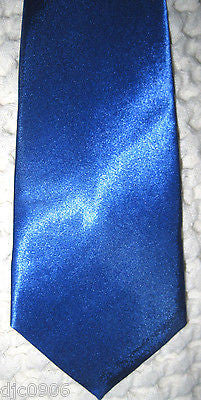 Solid Blue 57" Long x 3" Wide Neck tie & Blue Adjustable Bow Tie Combo Set!New