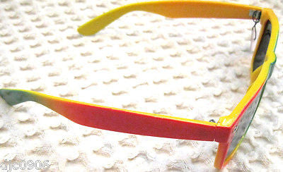 Unisex Rasta Red,Yellow,Green Wayfarer Glasses Sunglasses-New with Tags!
