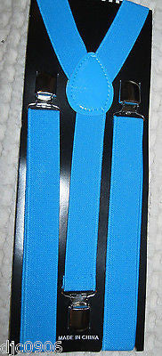 Unisex Adult Kid Men's Light Blue Adjustable Y-Style Back Adjustable suspenders