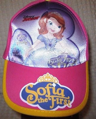 Disney Kids Girls Pink Sofia the First Princess Pink Adjustable Baseball Cap-New