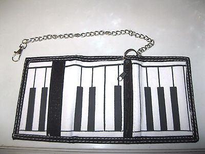 BLACK PIANO KEYBOARD PIANO KEYS Wallet Unisex Men's 4.5" x 3" W-New in Package!