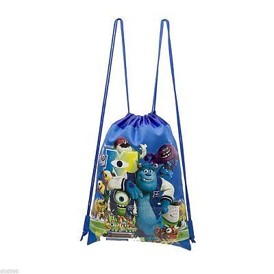 DISNEY MONSTER UNIVERSITY BLUE DRAWSTRING BAG TRAVEL BACKPACK DISNEYLAND-NEW