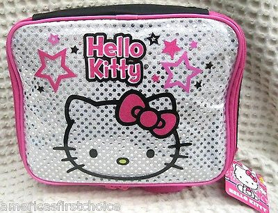 Hello Kitty Pink Silver Sequin  Insulated Lunch Bag by Sanario-New withTags!