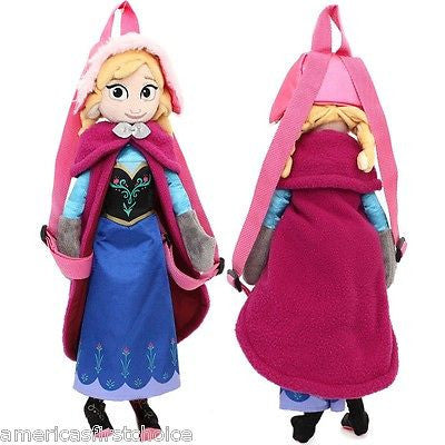 Disney Frozen Anna Plush Doll Backpack Elsa Sister 18" Plush Costume Bag-New!