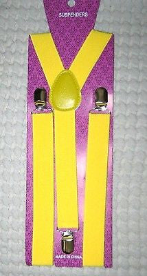Gold Mustard Yellow Y-Shape Back Adjustable Suspenders-Yellow suspenders-New