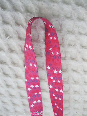 Pink White Purple Stars Design 15" Pink lanyard ID Holder + Mobile Devices-New!