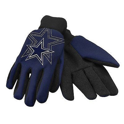 Dallas Cowboys Blue Raised Team Logo Licensed NFL Sport Utility Gloves-New!