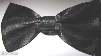 SOLID BLACK ADJUSTABLE  BOW TIE BOWTIE-BLACK ADJUSTABLE BOW TIE-NEW GIFT BOX!