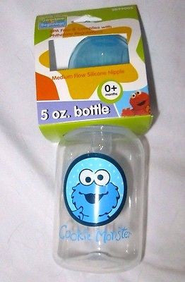 Sesame Street Cookie Monster Infant Bottle,Pacifier,Wipers Travel Case,& Rattler