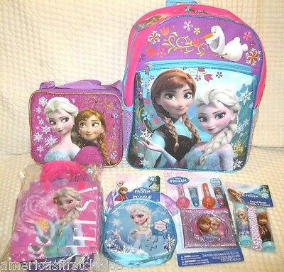 Disney Frozen Anna,Elsa, and Olaf Sisters Stick Together 16" Rolling Backpack