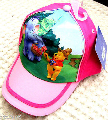 Disney Winnie the Pooh Screen Print  Boys Girls Pink Baseball Cap-New with Tags!