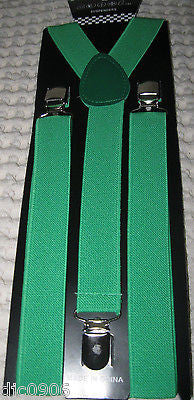 Green Adjustable Bow Tie,Green Adjustable Suspenders, and Green Tie Combo-New!