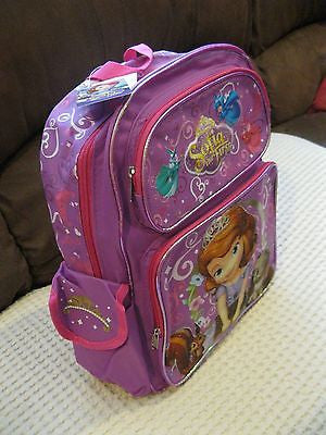 SOFIA THE FIRST LITTLE PRINCESS 16"BACKPACK WITH MULTIPLE COMPARTMENTS-NEW!!!!