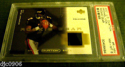 Michael Vick RC 2001 Upper Deck Ovation ROOKIE Jersey Graded PSA8-Falcons RC QB