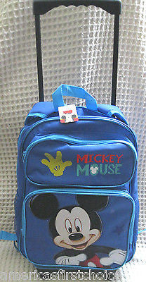 WALT DISNEY MICKEY MOUSE 16" ROLLING DETACHABLE BACKPACK!DETACHABLE BACK PACK