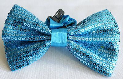 UNISEX ADULT KID NAVY BLUE SEQUIN ADJUSTABLE TUXEDO STRAP BOWTIE BOW TIE-NEW!