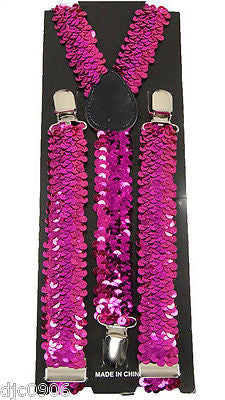 PURPLE Sequin Y-Shape Back Adjustable Suspenders Unisex,Men,Women-New in Package