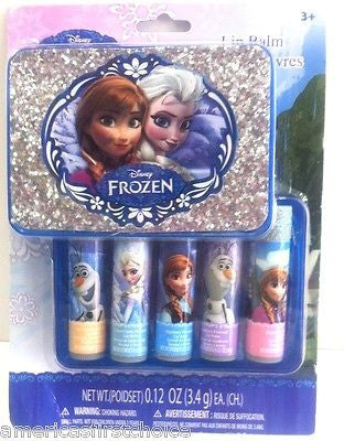 Disney Frozen 6 Count Fruity Flavor Lip Gloss Set Olaf, Anna, and Elsa-New!