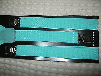 Unisex Light Green Blue Mint Y-Style Back Adjustable suspenders-New in Package!