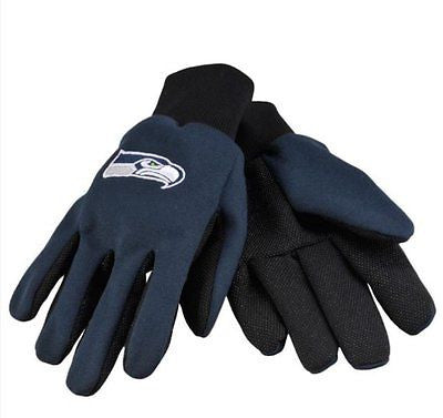 Seattle Seahawks Blue/Black Team Logo Licensed NFL Sport Utility Gloves-New!