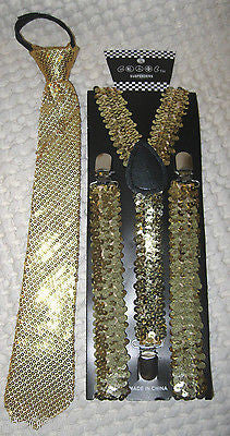 Teens White Black Checkered  Pre-Tied Necktie & Black White Diamonds Suspenders