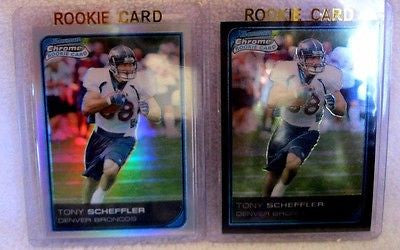 Tony Scheffler RC 2006 Bowman Chrome Refractor#500+Regular RC#42-Broncos TE