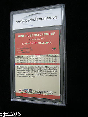 Ben Roethlisberger RC 2004 Fleer Traditional Rookie #333 Graded MINT+ BCCG10