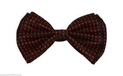 Unisex Black w/Red Polka  Dot Tuxedo Classic BowTie Neckwear Adjustable Bow Tie