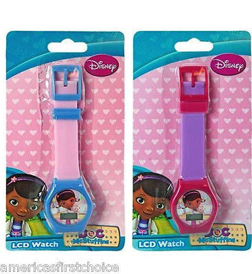 Disney Doc McStuffins LCD Watch Girls Wristwatch Kids Digital Purple Watch-New!