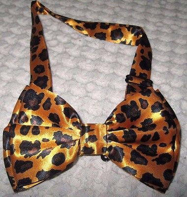 BRONZE LEOPARD PRINT ADJUSTABLE BOWTIE/LEOPARD PRINT BOW TIE-NEW GIFT BOX!