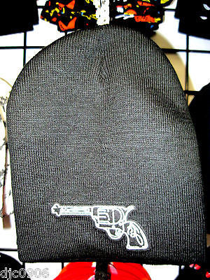 Handgun Pistol Gun on Black Knit Beanie Ski Hat Cap Beanie Style-New with Tags!