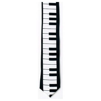 Unisex Musical Notes Piano Keys Necktie 56" L x 2" W-Music Note Neck Tie-New