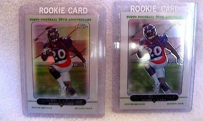 MAURICE CLARETT RC 2005 TOPPS CHROME REFRACTOR RC+REGULAR CHROME RC-BRONCOS RB