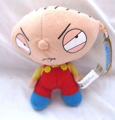 6 1/2" Stewie wearing red overalls and Large Head Soft Stuffed Toy-Brand New!
