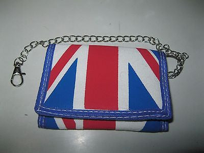 UK British England Flag Red White Blue Canvas Velcro Wallet-New in Package!