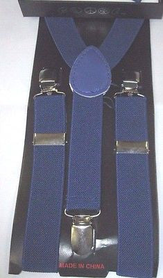 Kids Teens Teenagers Young Adults Blue Royal Blue Y-Back Adjustable Suspenders