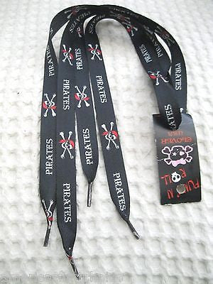 Premium Pirates Skulls and Crossbones Rockabilly Punk Shoe laces Shoelaces-New!