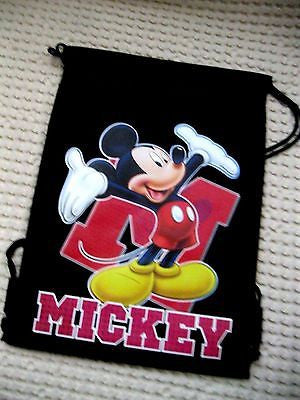 MICKEY MOUSE HANDS IN AIR BLACK DRAWSTRING BAG BACKPACK TRAVEL STRING POUCH-V2