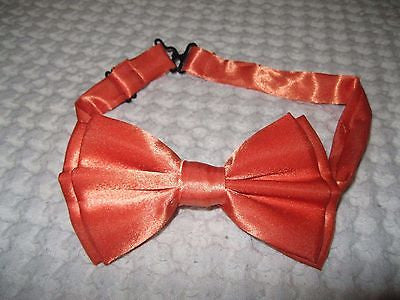 SHINY NEON ORANGE ADJUSTABLE  BOW TIE BOWTIE-NEW IN GIFT BOX!IORANGE BOW TIE!V2