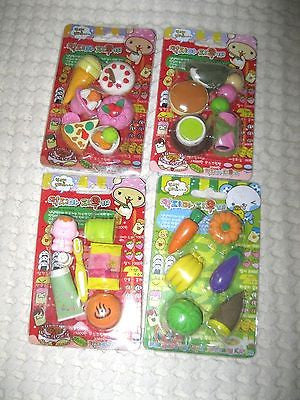 Iwako/Popcorn Fancy Vegetable & Fruits Carrots,Banana,pumpkinsErasers 36 Pcs-v13