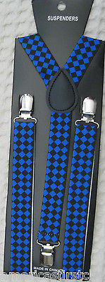 Purple Diamonds Checkers Bow Tie & Purple Checkers Adjustable Suspenders Set-New