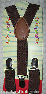 BOYS GIRLS KIDS DARK PURPLE CLIP-ON Y-Back Elastic Suspenders 1.5CM WIDTH-NEW!