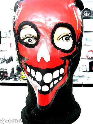 Beanie Full Face Red Skull face big teeth mask costume party halloween attire!