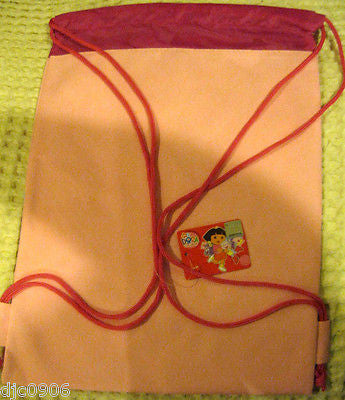 DORA THE EXPLORER RAINBOW PINK DRAWSTRING BAG BACKPACK TRAVEL STRING -NEW!