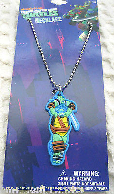 Teenage Mutant Ninja Turtles Leonardo Charm Dog Tag Necklace-New in Package!