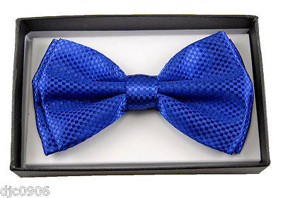 NAVY BLUE DIAMOND MESH PATTERN  ADJUSTABLE  BOW TIE-BLUE BOW TIE NEW IN BOX